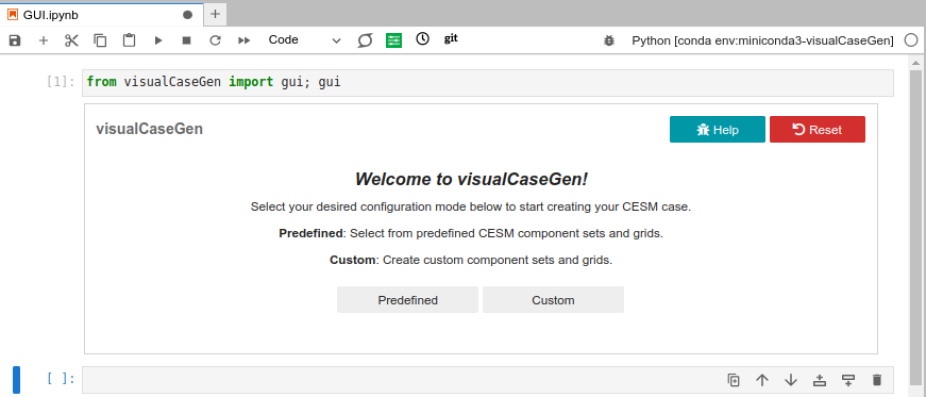 Image showing the welcome screen on visualCaseGen