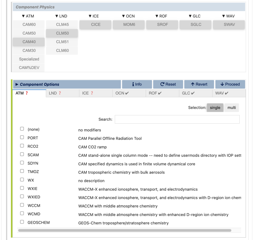 visualCaseGen component options